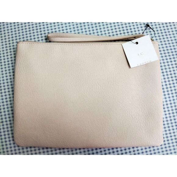 LC Lauren Condrad Peach French Kitty Wristlet  Pouch Make Up Bag NWT - Picture 3 of 15